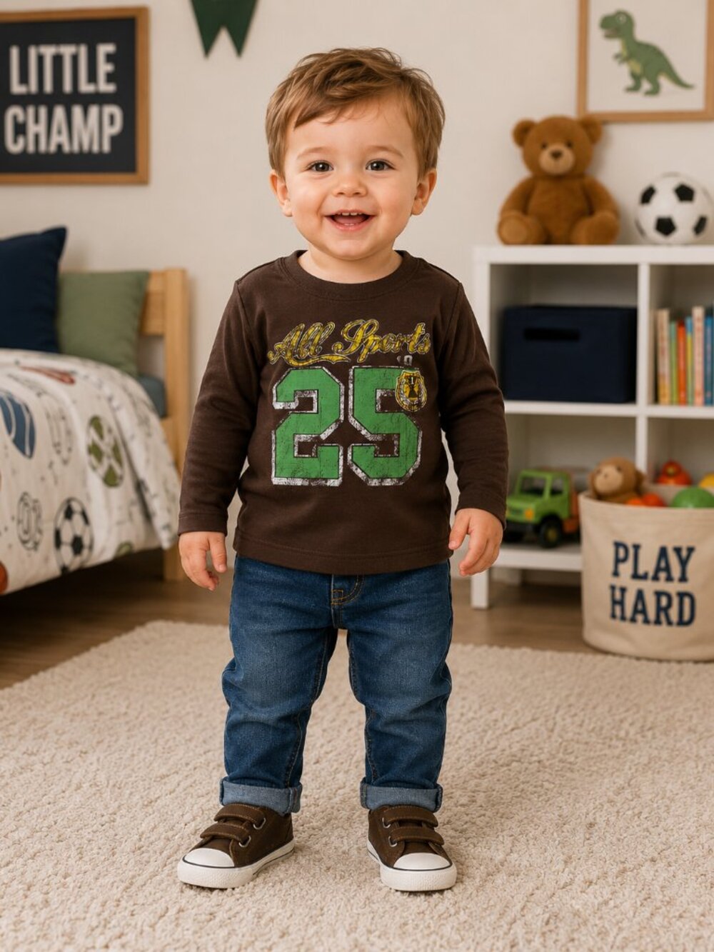 The Children’s Place Brown Long Sleeve Tee for Boys 24M